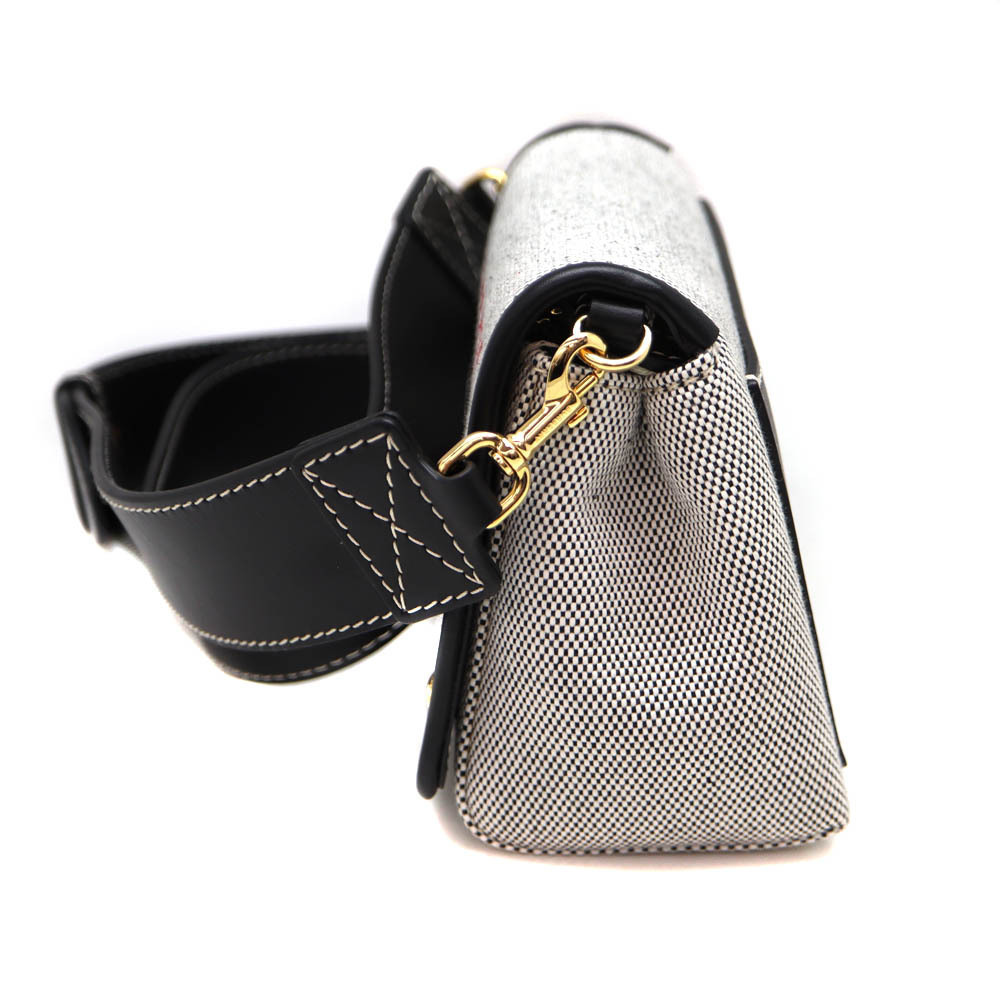 Burberry shoulder bag gray black canvas leather - Picture 3 of 6